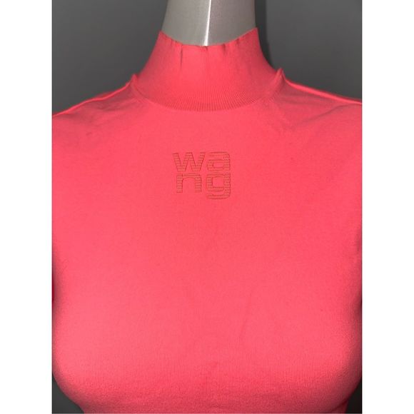 ALEXANDERWANG.T Appliquéd stretch-knit turtleneck mini dress SMALL $450 - Picture 4 of 9